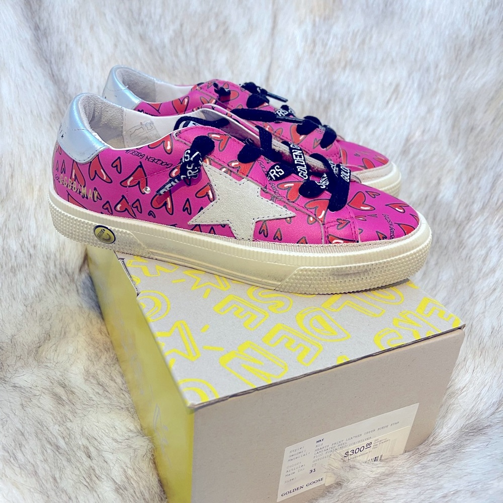 Golden goose May heart print sneaker size 31